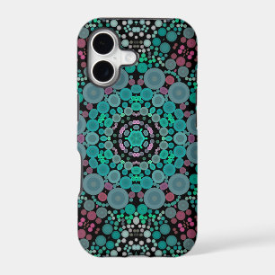 Dot Mandala Flower Green Blue and Red