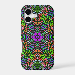 Dot Mandala Flower Green Purple and Orange