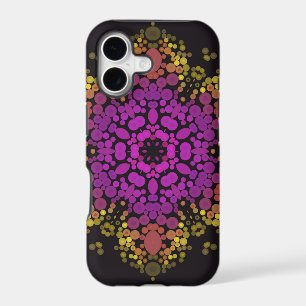 Dot Mandala Flower Pink Yellow and Black