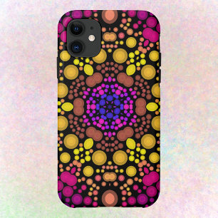 Dot Mandala Flower Purple and Yellow iPhone 11 Case