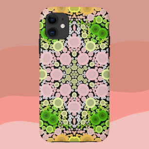 Dot Mandala Flower Yellow Green and Pink iPhone 11 Case