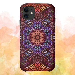 Dot Mandala Orange Blue and Purple iPhone 11 Case