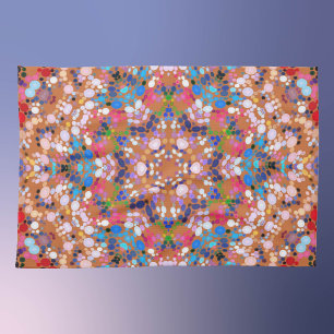 Dot Mandala Orange Blue Pink and White Kitchen Towel