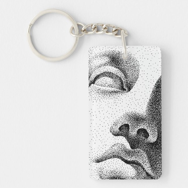Dot Matrix Art: Classical Marble Face Keychain (Front)