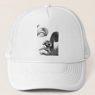 Dot Matrix Art: Classical Marble Face Trucker Hat