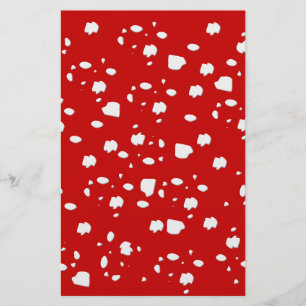 dot pattern with red toadstool mushroom