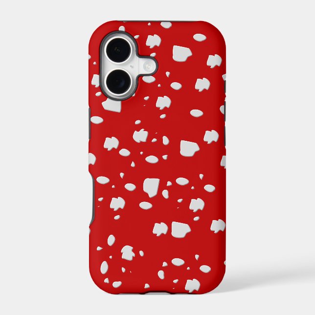 dot pattern with red toadstool mushroom (Back)