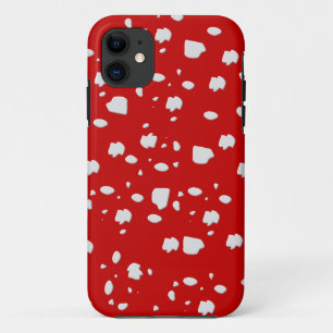 dot pattern with red toadstool mushroom iPhone 11 case