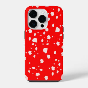 dot pattern with red toadstool mushroom  iPhone 14 pro case