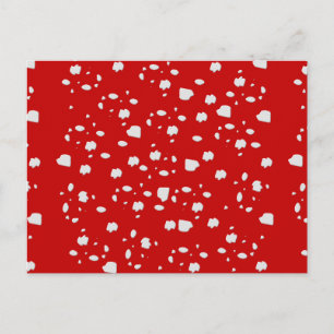 dot pattern with red toadstool mushroom postcard