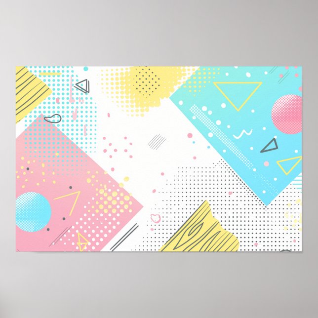 Dot patterns and geometric shapes background poster (Front)