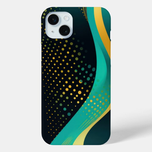 Dot patterns in wavy lines on black Case-Mate iPhone case (Back)