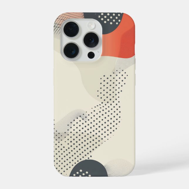 Dot patterns with curving shapes iPhone case (Back)