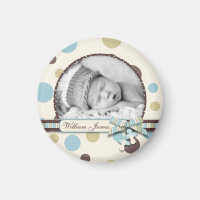 Dot Print with 3D-look Bow Birth Announcement
