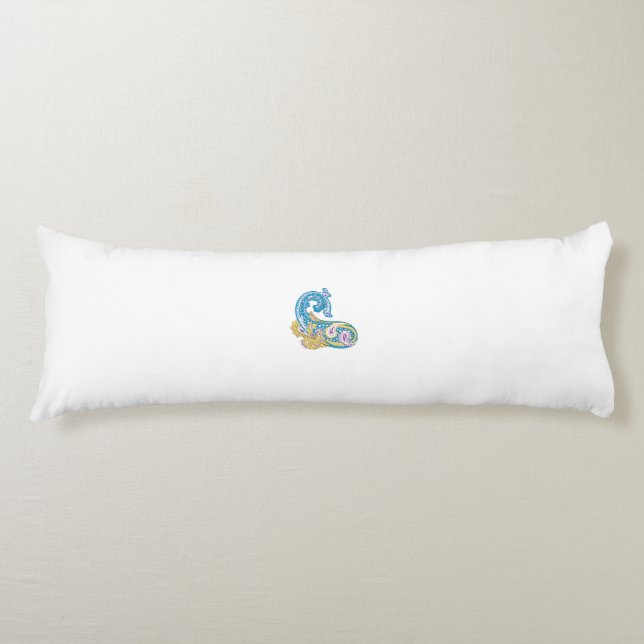 Dot, Sherpa Blue, Golden Sand Design Body Pillow (Front)