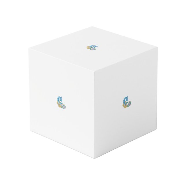Dot, Sherpa Blue, Golden Sand Design Cube (Front Angled)