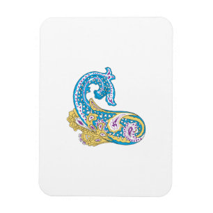 Dot, Sherpa Blue, Golden Sand Design Magnet