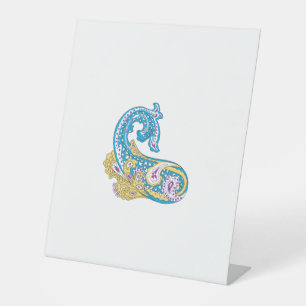 Dot, Sherpa Blue, Golden Sand Design Pedestal Sign