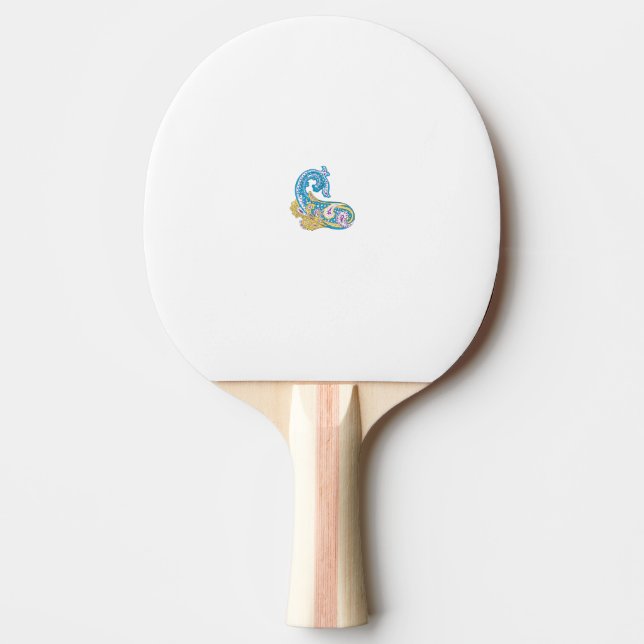 Dot, Sherpa Blue, Golden Sand Design Ping Pong Paddle (Front)