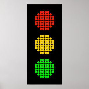 Dot Stoplight Colors Poster