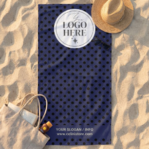 Dot-to-Dot Minimalist Beautiful Navy Business Logo Beach Towel