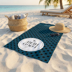 Dot-to-Dot Minimalist Teal Blue Business Logo Beach Towel