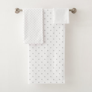 Dot, White Smoke Bath Towel Set