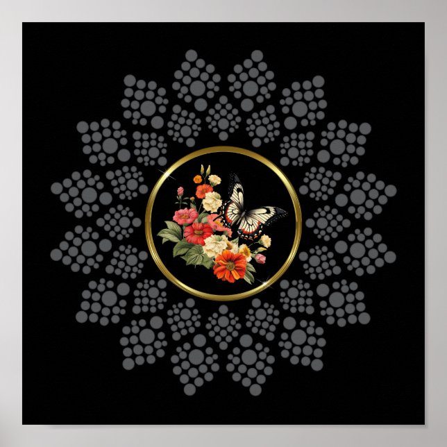 Dot Your Own Mandala With Centre Image Template  Poster (Front)