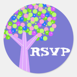 Dotberry Tree RSVP Classic Round Sticker