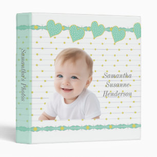 Dots And Hearts Baby Photo Album Binder