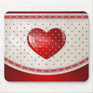 Dots and Hearts Mouse Pad