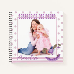 Dots and Rocking Horse Custom Photo Baby Journal