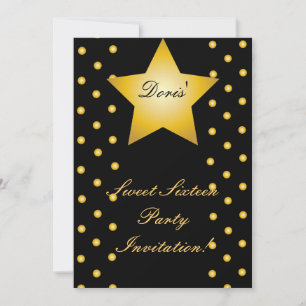 Dots And Star Sweet Sixteen Invitation- Customize Invitation