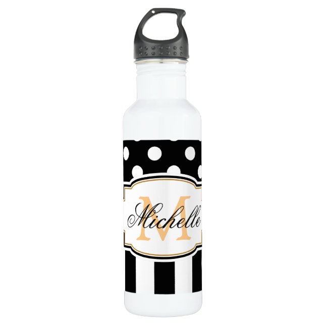 Dots and Stripes 710 Ml Water Bottle (Front)