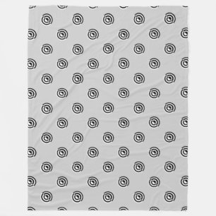 Dots black & white target mirror + your backgr. fleece blanket