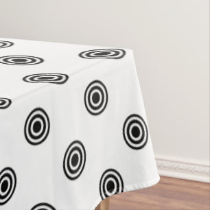 Dots black & white target + your backgr. & idea tablecloth