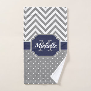 Dots & Chevrons Pattern Bath Towel Set