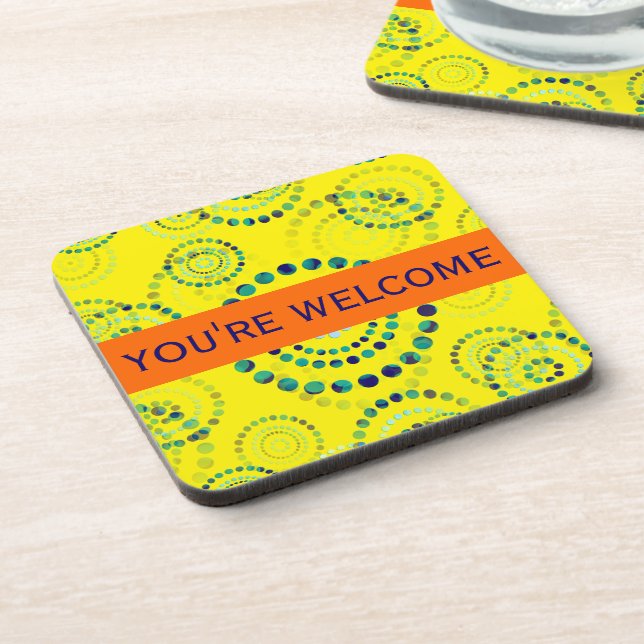 Dots Circle Power Flowers II + your backgr. & idea Coaster (Left Side)