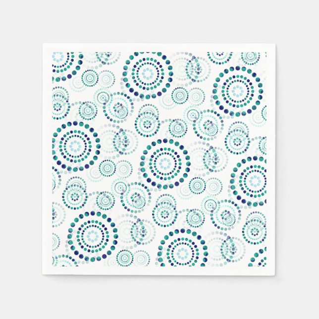 Dots Circle Power Flowers II + your backgr. & idea Napkin (Front)