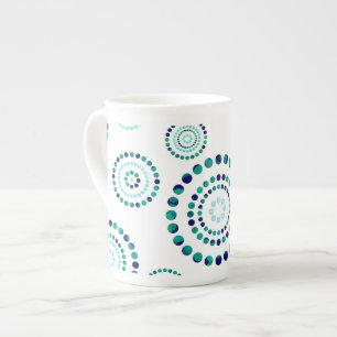 Dots Circle Power Flowers + your backgr. Bone China Mug