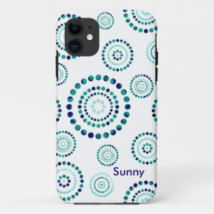 Dots Circle Power Flowers + your backgr. iPhone 11 Case