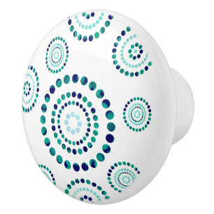 Dots Circle Power Flowers + your backgr. & ideas Ceramic Knob