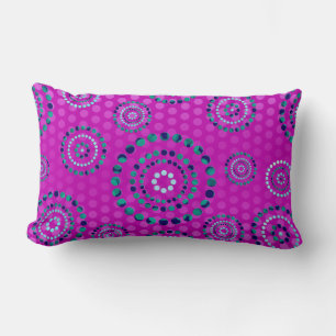 Dots Circle Power Flowers + your backgr. & ideas Lumbar Pillow