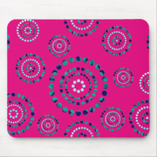 Dots Circle Power Flowers + your backgr. Mouse Pad