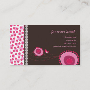 Dots de fleurs roses et carte de profil de plaisir