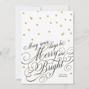 Dots Gold Script Holiday Card