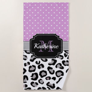 Dots & Leopard Print Beach Towel