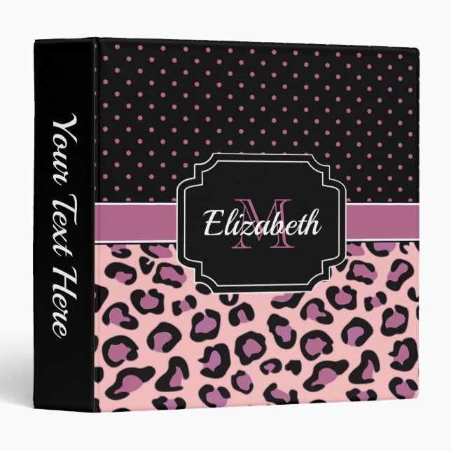 Dots & Leopard Print Binder (Front/Spine)
