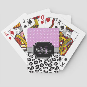 Dots & Leopard Print Playing Cards