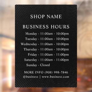 DOTS Logo and Business Hours Decal Sign